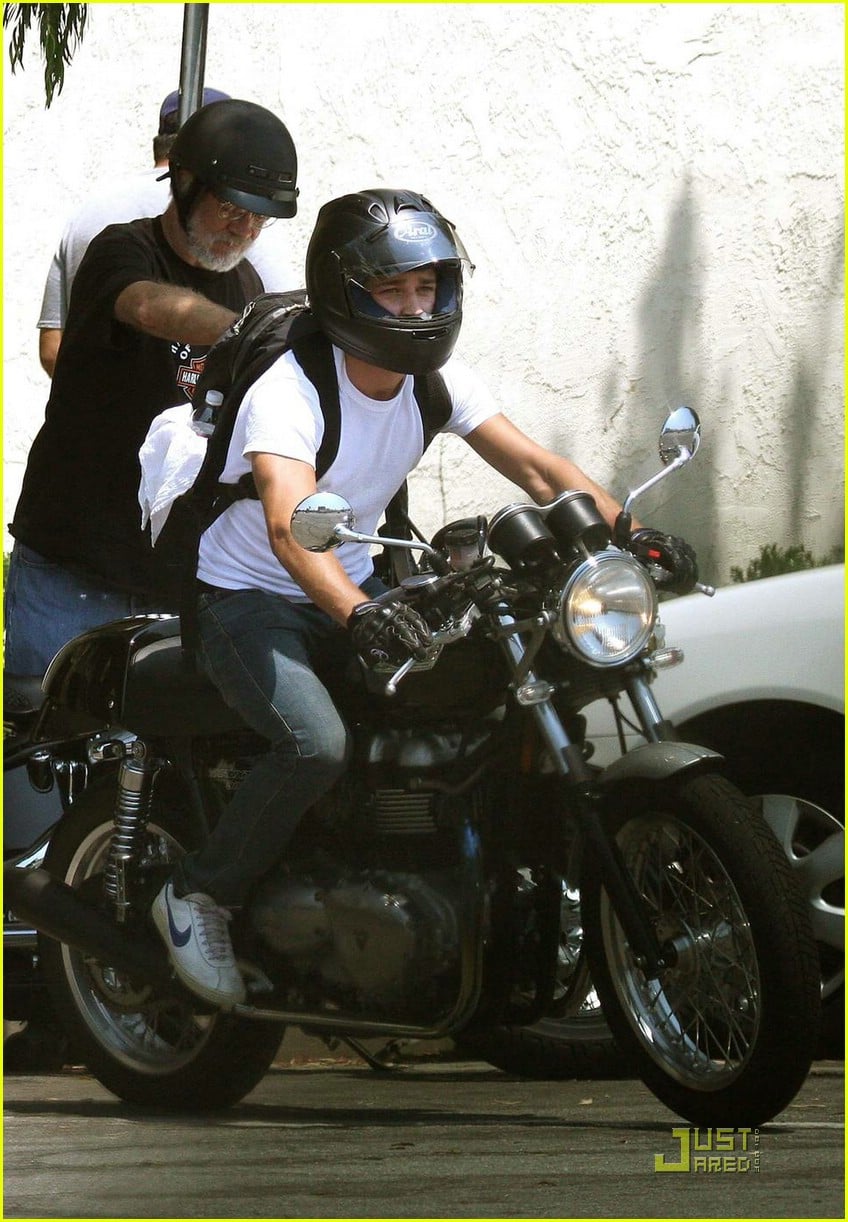 shia labeouf motorcycle wall street