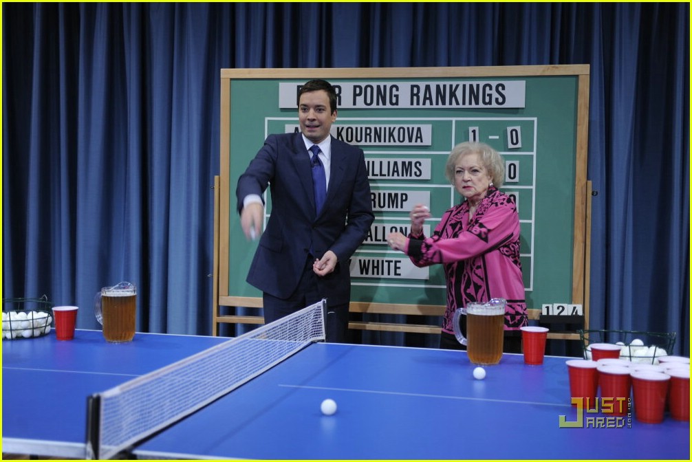 Betty White Loves Beer Pong! Photo 1982241 Betty White, Jimmy Fallon