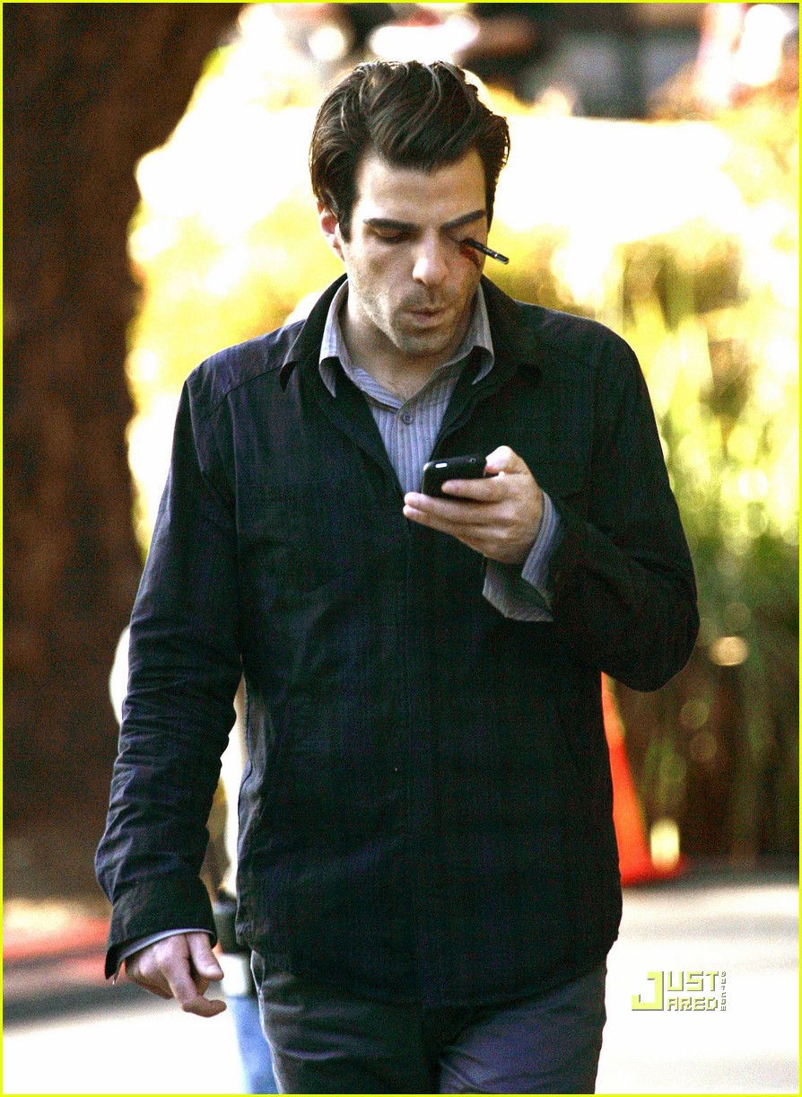 Zachary Quinto Gets Stabbed In Eye With Pen Photo 2377731 Zachary Quinto Pictures Just Jared