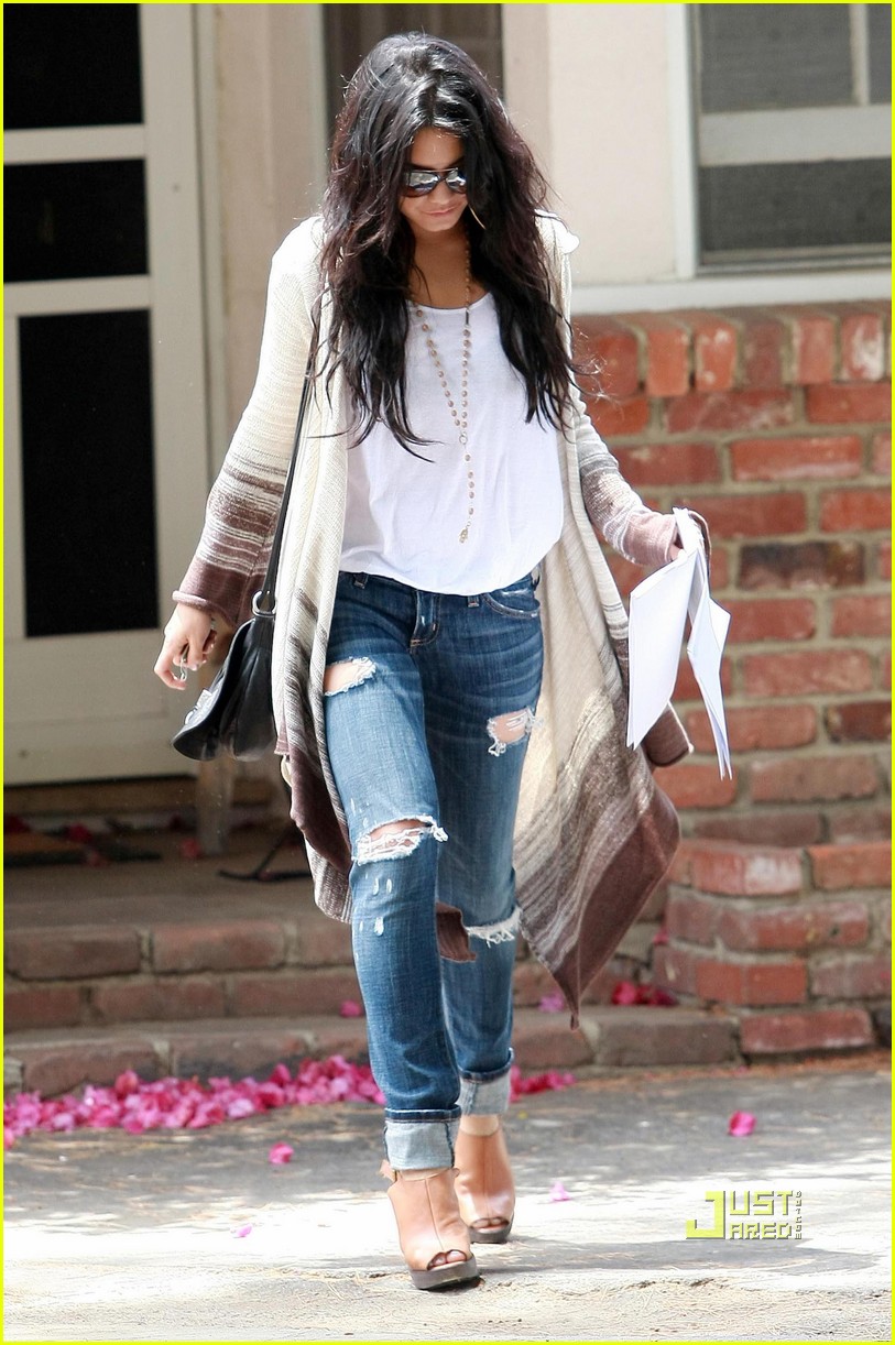 jean jacket and heels