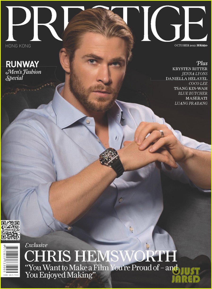 Chris Hemsworth Covers 'Prestige' October 2012 Photo 2735261 Chris Hemsworth, Magazine