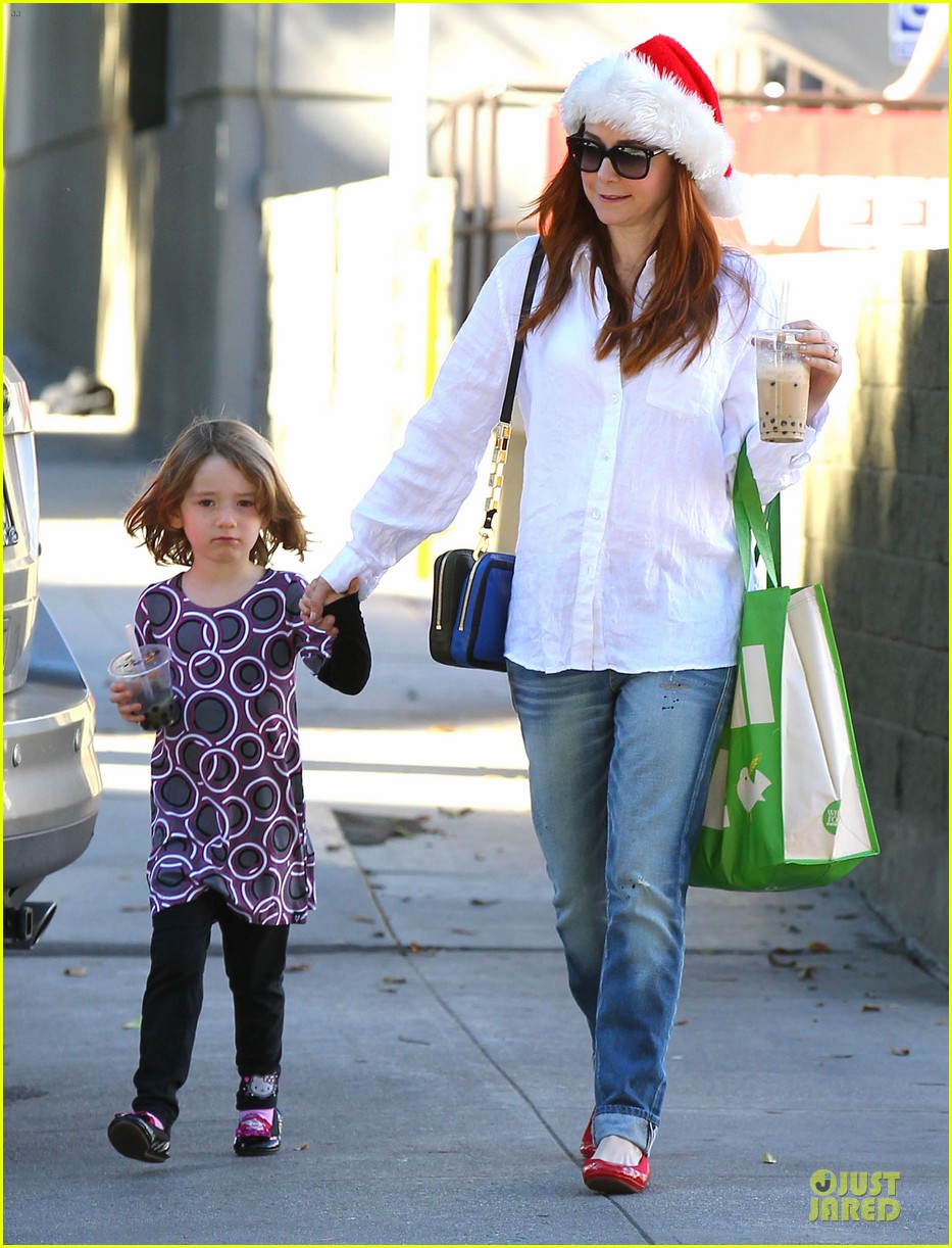 Alyson Hannigan Sports Santa Hat on Christmas Eve! Photo 3017374 Alexis Denisof, Alyson