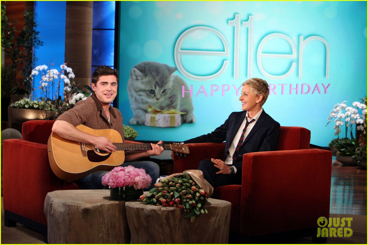 Zac Efron Sings & Plays Guitar for Ellen DeGeneres on Her Birthday