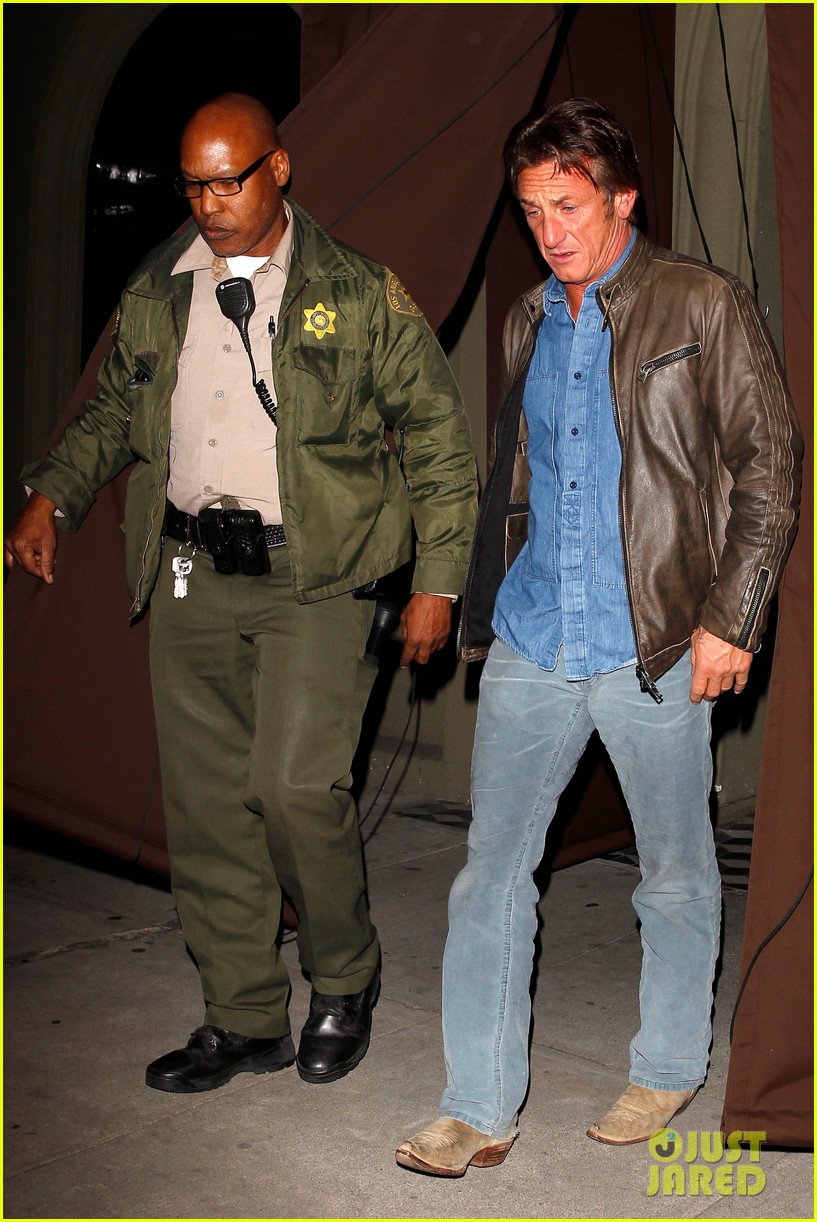Sean Penn Escorted to Car By Armed Sheriff After Dinner Out Photo
