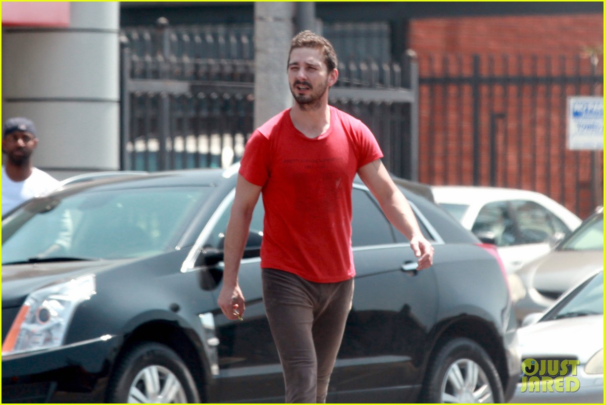 Shia LaBeouf Wears One of His Favorite Outfits for a Gym Workout Photo