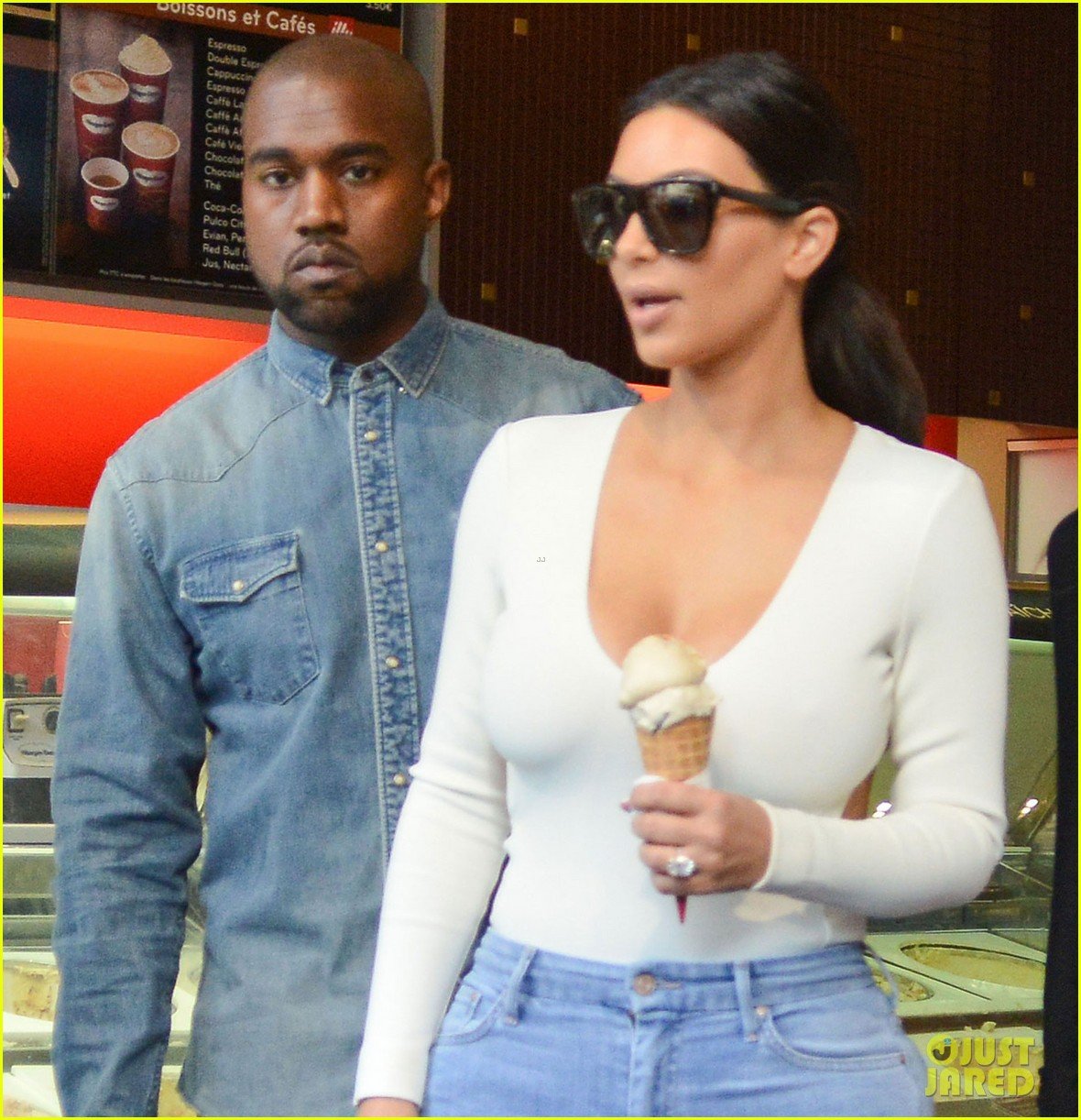 Kim Kardashian & Kanye West Stop for Ice Cream in Paris! Photo 3116474