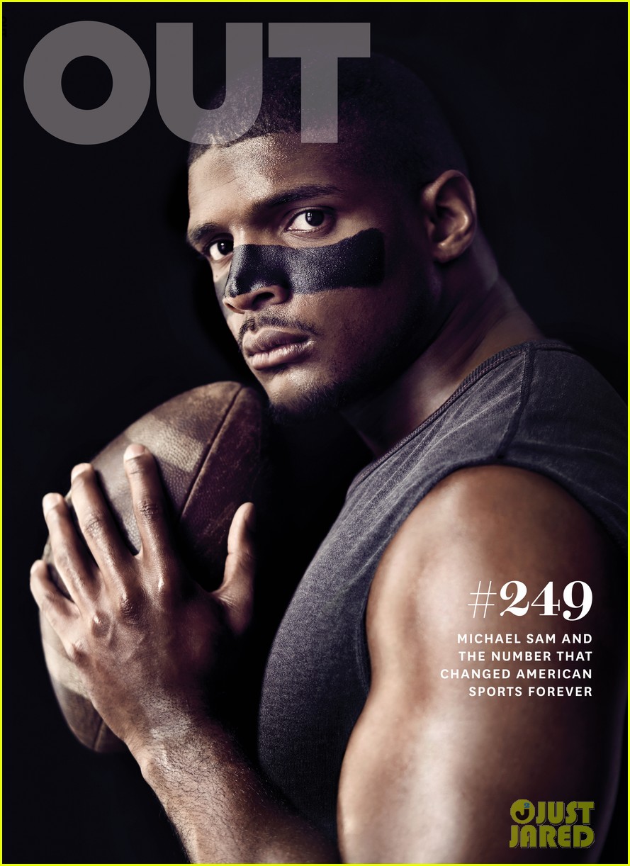Football Player Michael Sam Displays His Muscles for 'Out