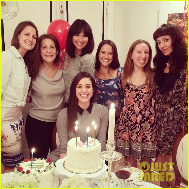 Emmy Rossum Surrounds Herself With Friends & Cake on 28th Birthday