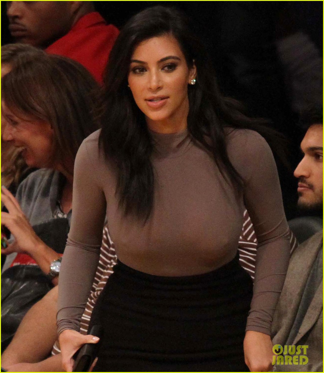 Kim Kardashian & Kanye West Hit Staples Center For Lakers First Season