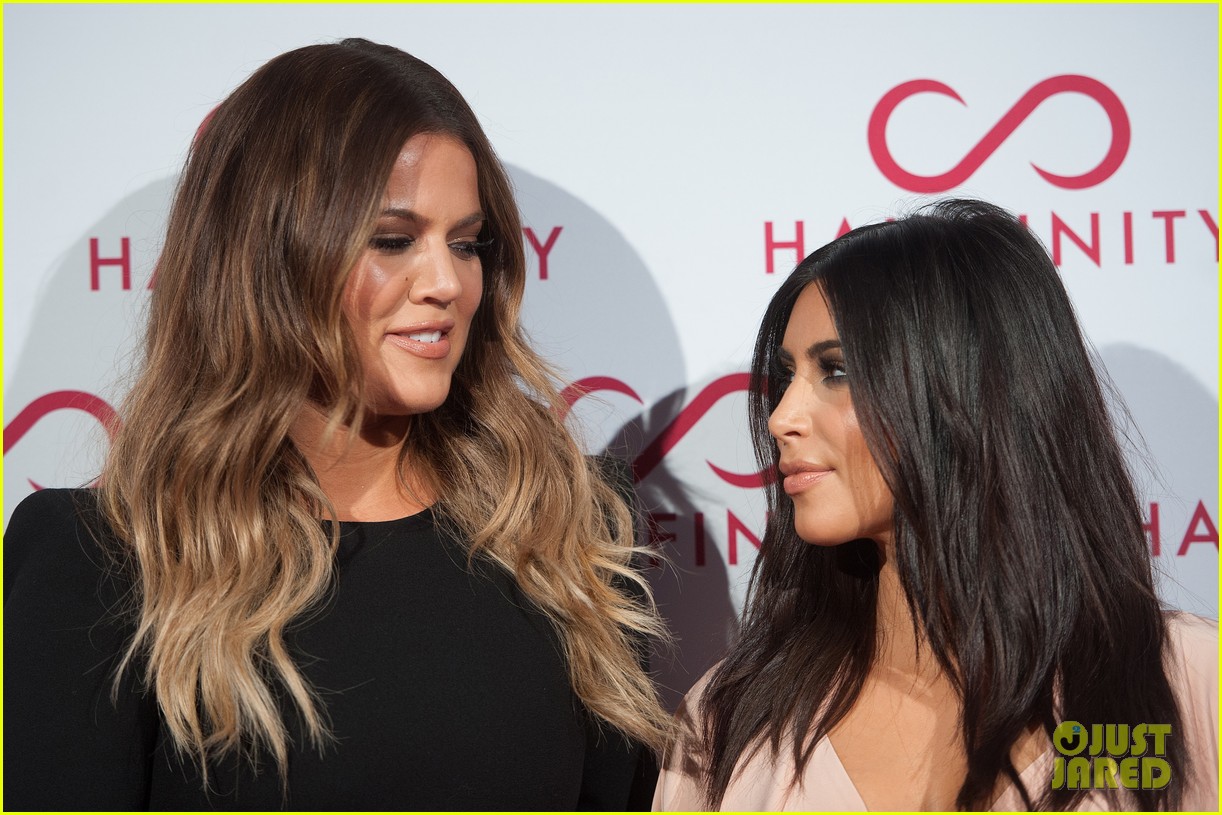 Kim & Khloe Kardashian Think Pink for Hairfinity Hair Vitamins Launch