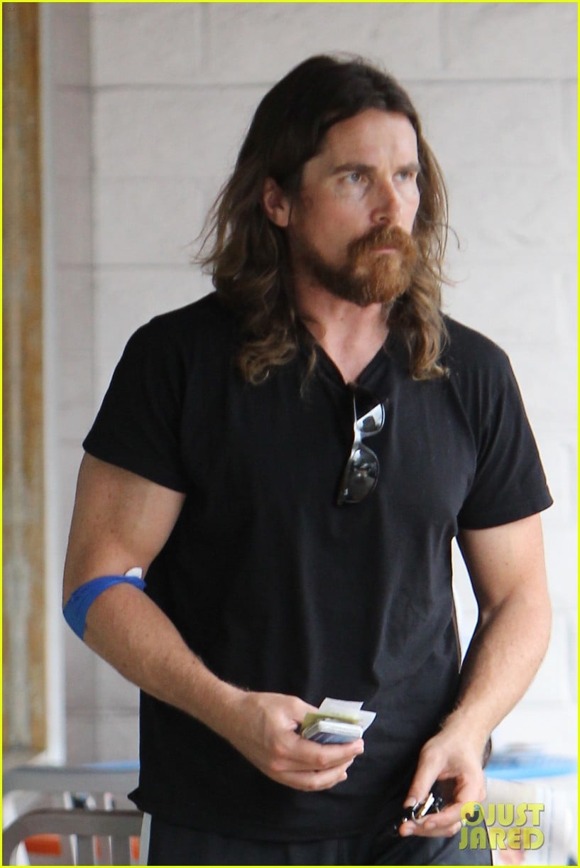 Christian Bale Sports Very Scruffy Beard In Brentwood Photo
