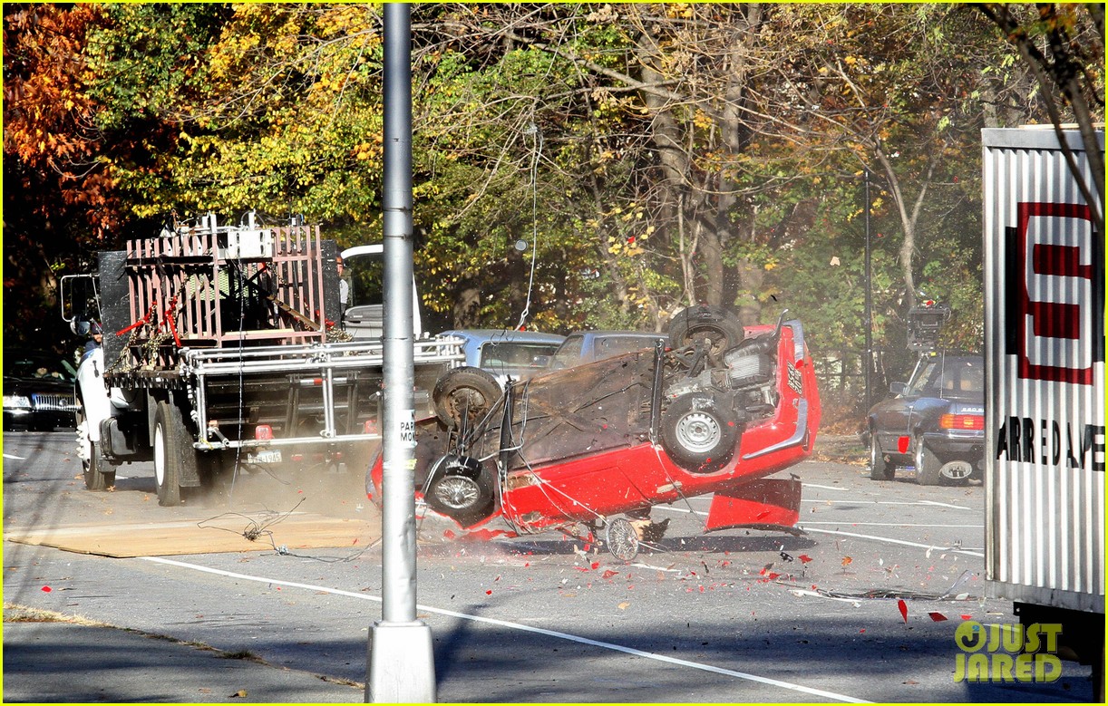 Ben Stiller Films a Car Crash Scene for 'Zoolander 2' in NYC Photo