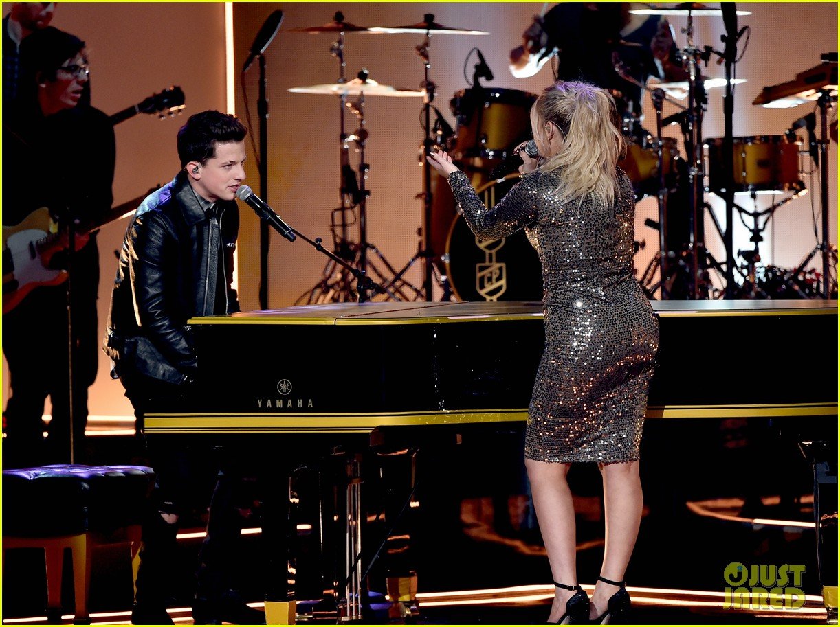 Charlie Puth on Meghan Trainor AMAs Kiss 'We're Just Friends!' Photo