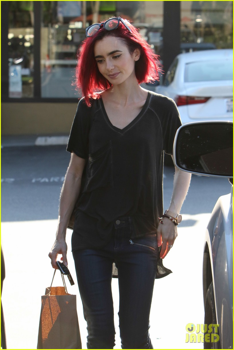 Lily Collins Debuts New Bright Red Hair Photo 3688208 Lily