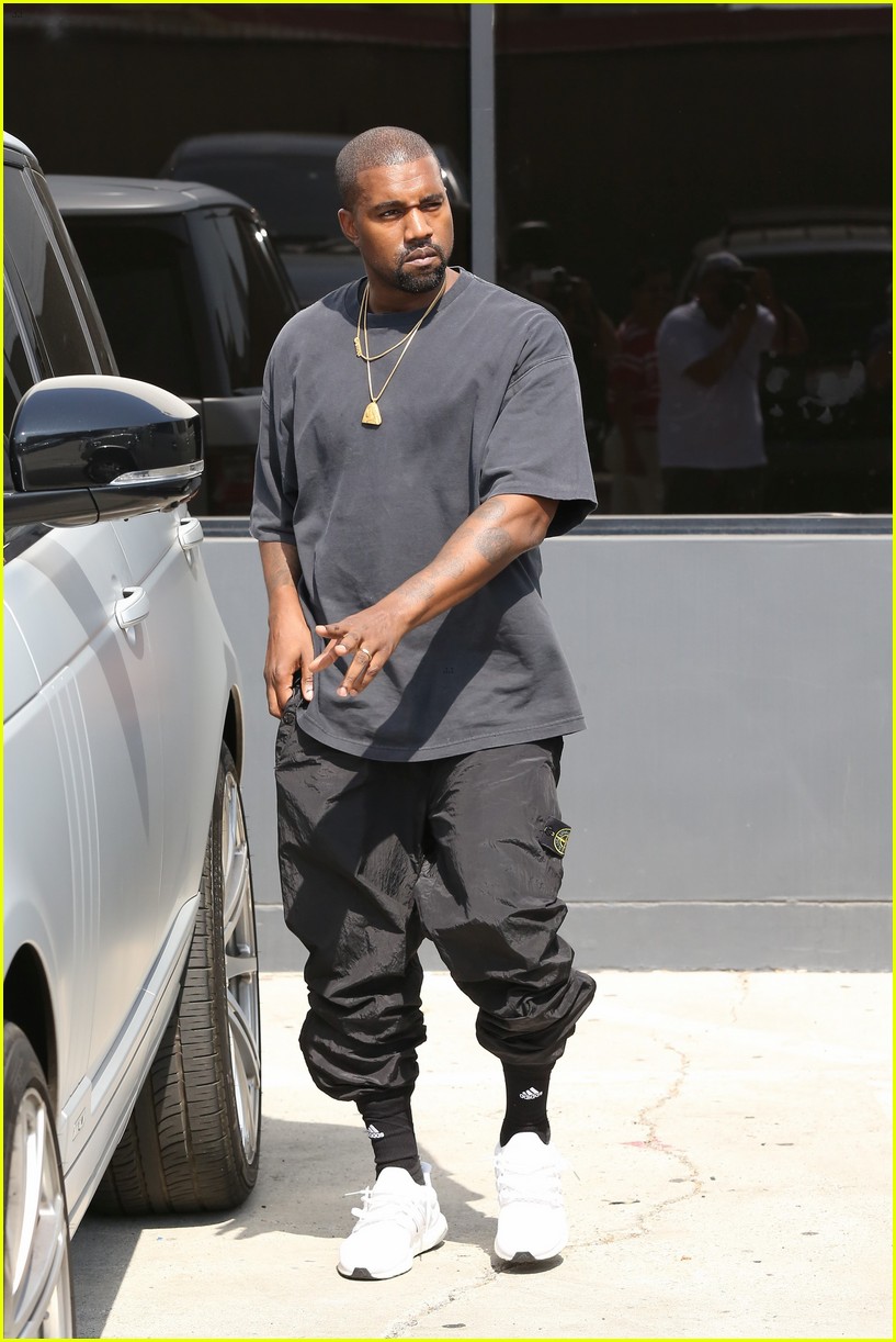 Kourtney Kardashian & Kanye West Take Their Kids to a Trampoline Park