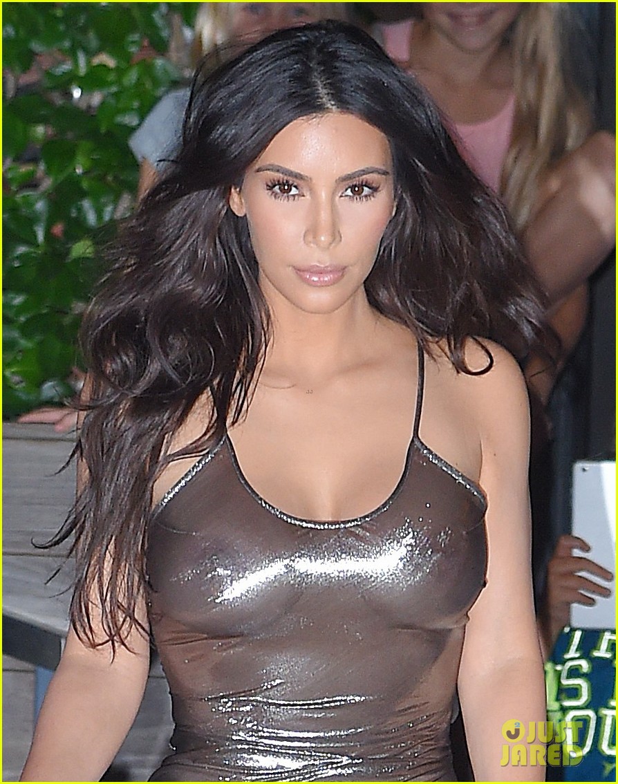 Kim Kardashian Wears Shiny SkinTight Dress for Kanye West's Second MSG