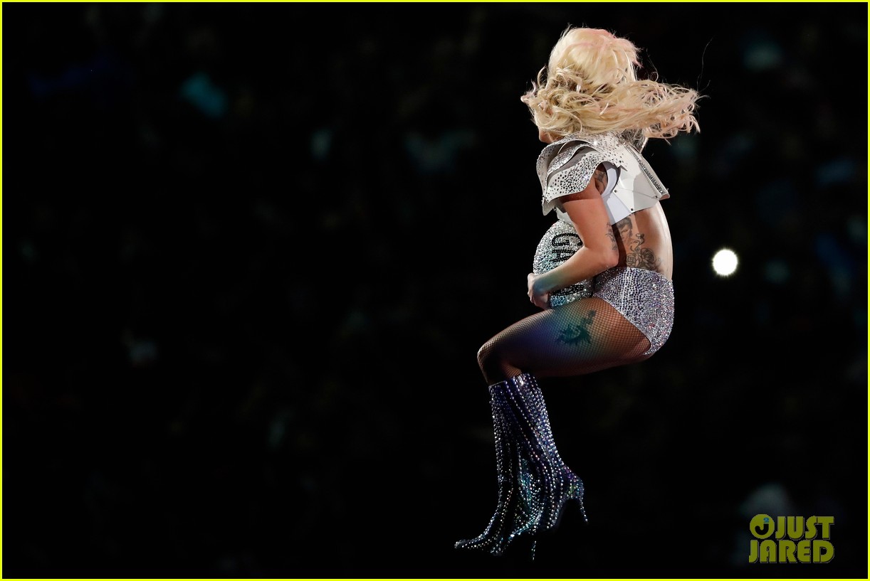 Lady Gaga Throws Her Mic, Catches a Football, & Jumps Off the Stage