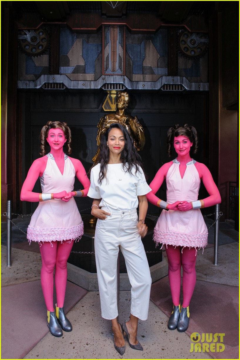 Zoe Saldana & 'Guardians' Cast Test Out New Disneyland Ride! Photo