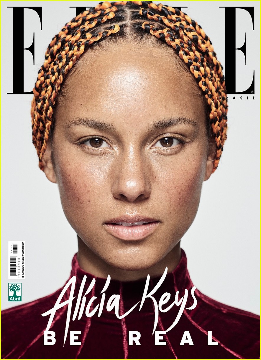 Alicia Keys Goes Bare Faced on Four Beautiful 'Elle Brazil' Covers