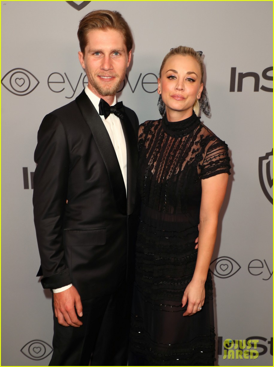 Kaley Cuoco Cozies Up to Fiance Karl Cook at InStyle's Golden Globes