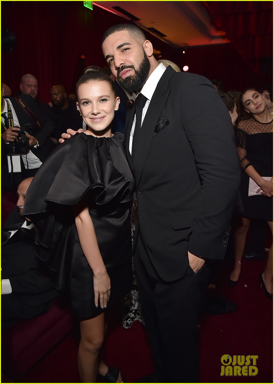 drake joins millie bobby brown at netflix golden globers after party 024010615