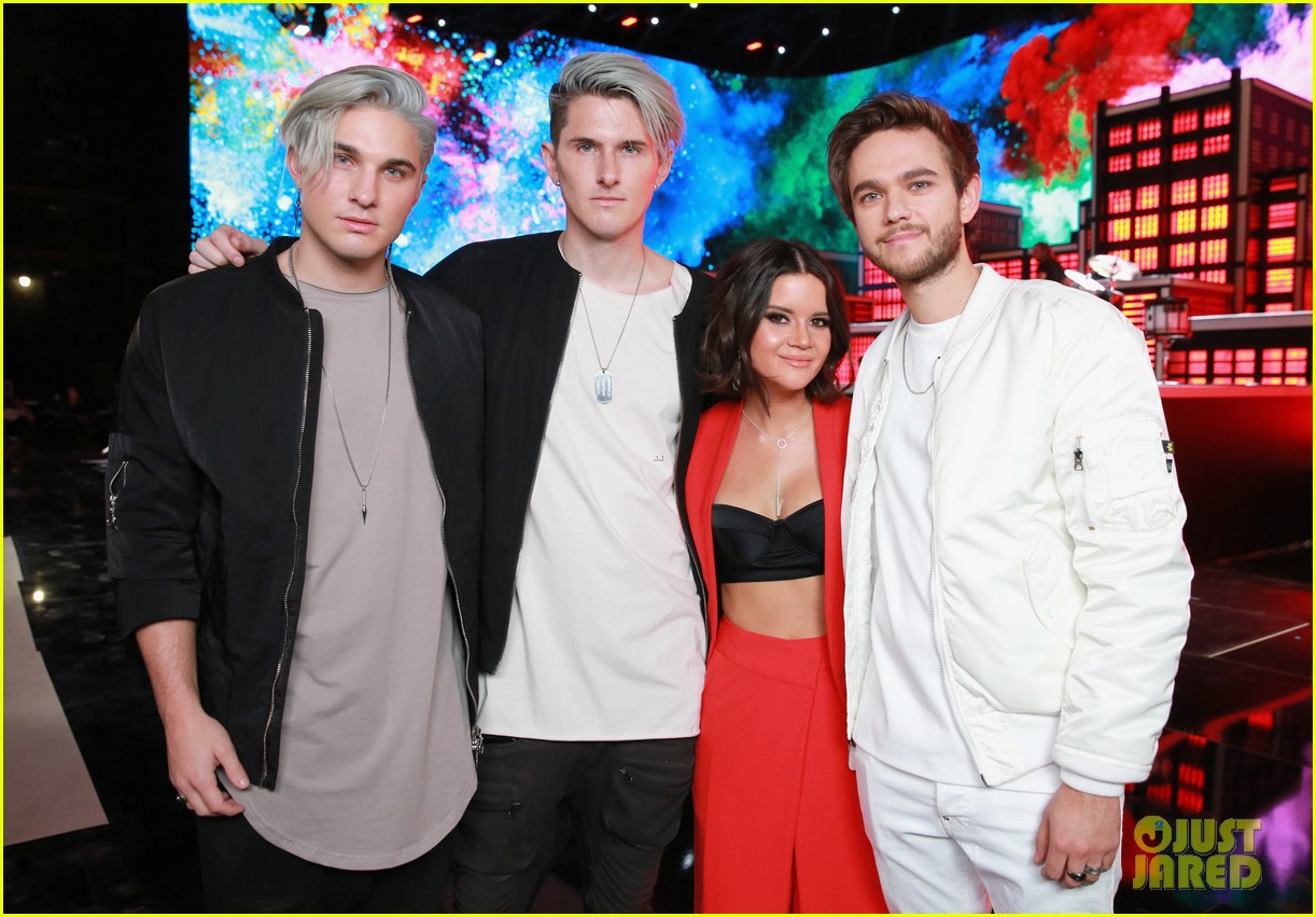 From left to right: Grey (duo), Maren Morris and Zedd the middle