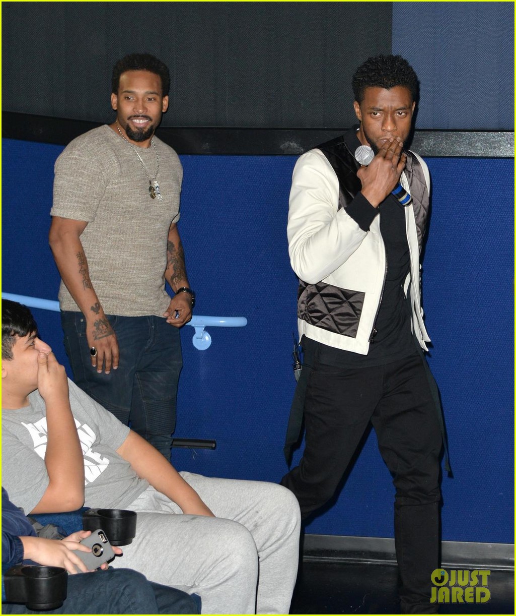 Chadwick Boseman Makes Surprise Appearance at 'Black Panther' Screening!: Photo ...