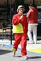 justin bieber red jacket pants 17