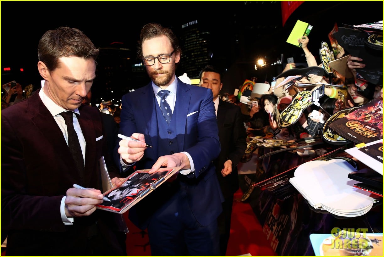 Tom Hiddleston, Benedict Cumberbatch & Tom Holland Premiere 'Avengers