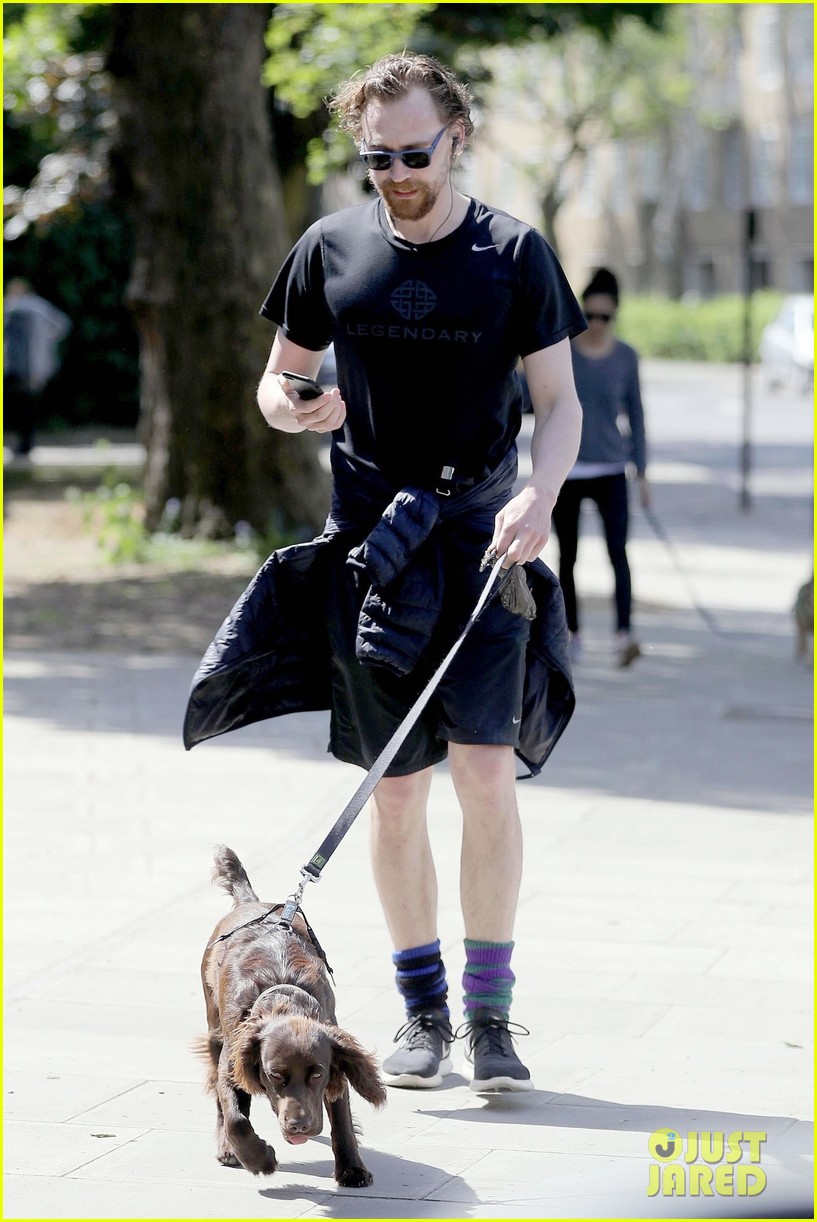 Tom Hiddleston Takes His Cute Pup Bobby For an Afternoon Stroll! Photo