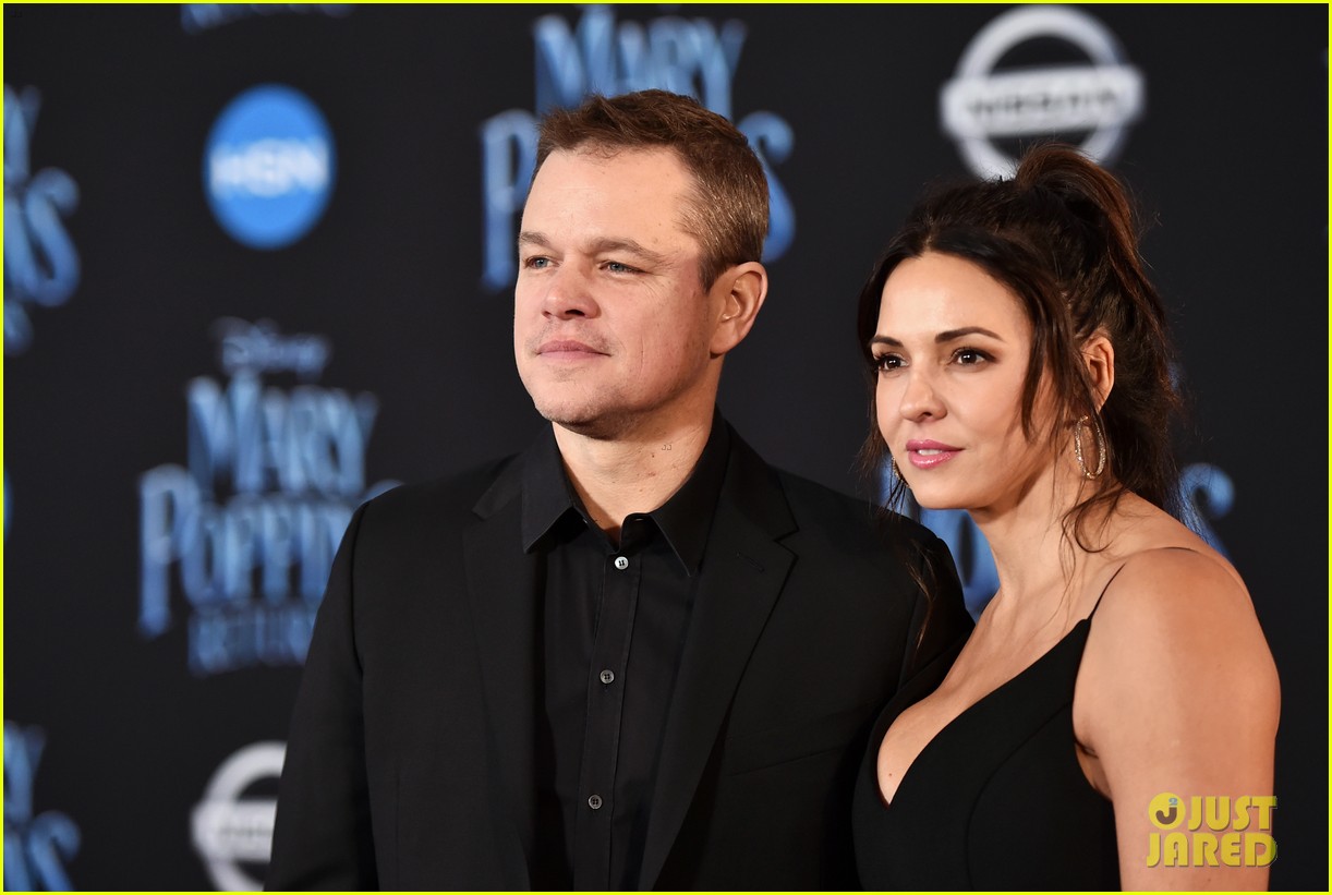 Matt Damon & Wife Luciana Support Friend Emily Blunt at 'Mary Poppins