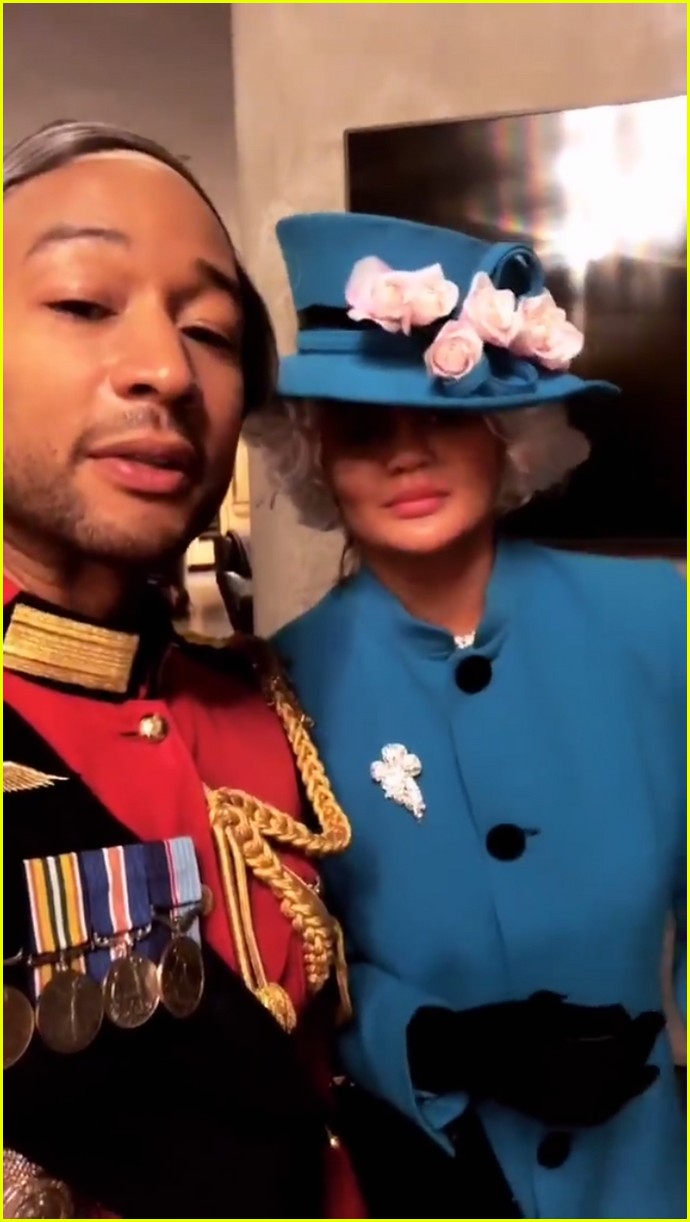 Chrissy Teigen John Legend Dress As Queen Elizabeth Prince Philip For Halloween Never Left Their House Photo 4173989 2018 Halloween Chrissy Teigen John Legend Pictures Just Jared