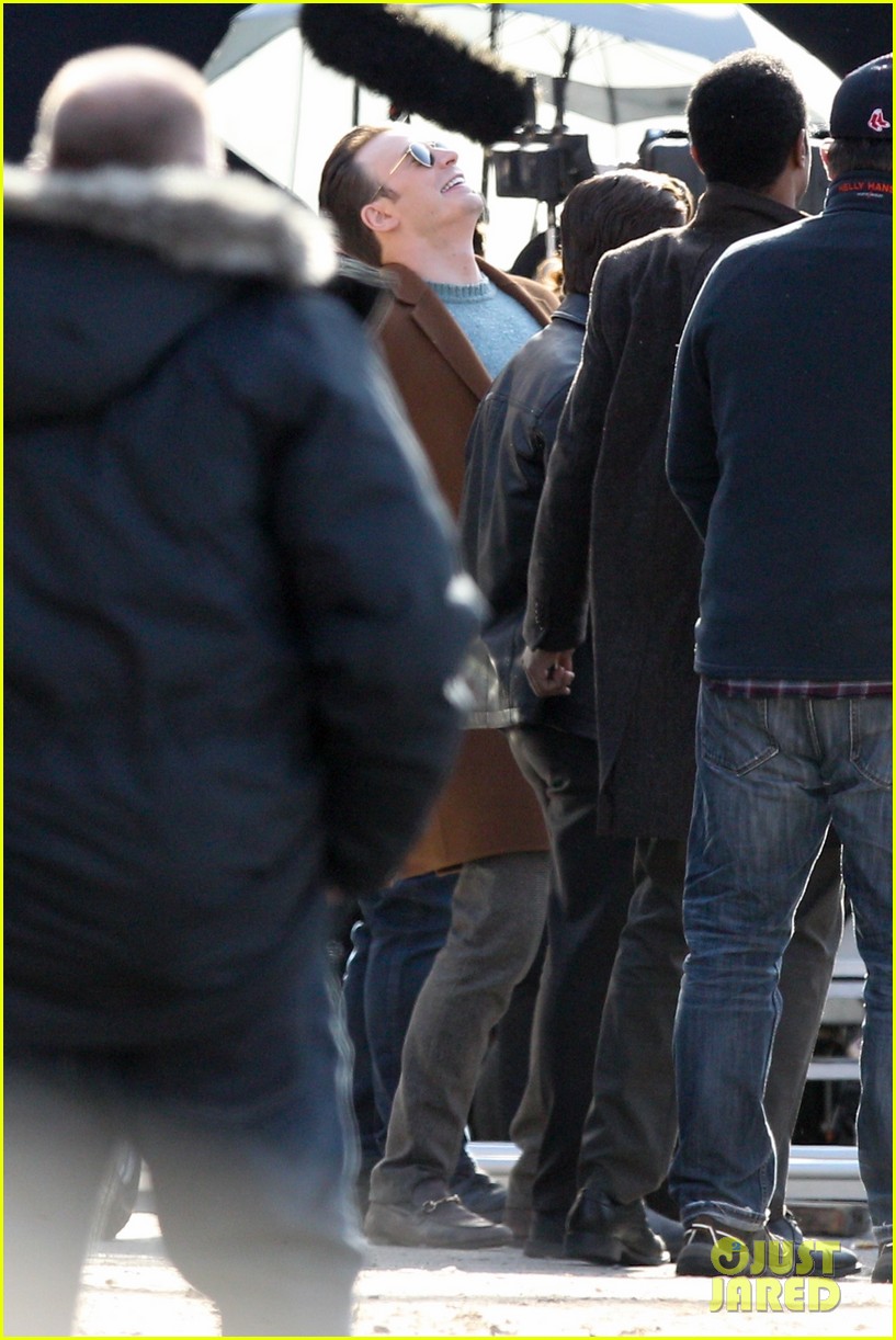 Chris Evans Gets a Pat Down in First 'Knives Out' Set Photos! Photo