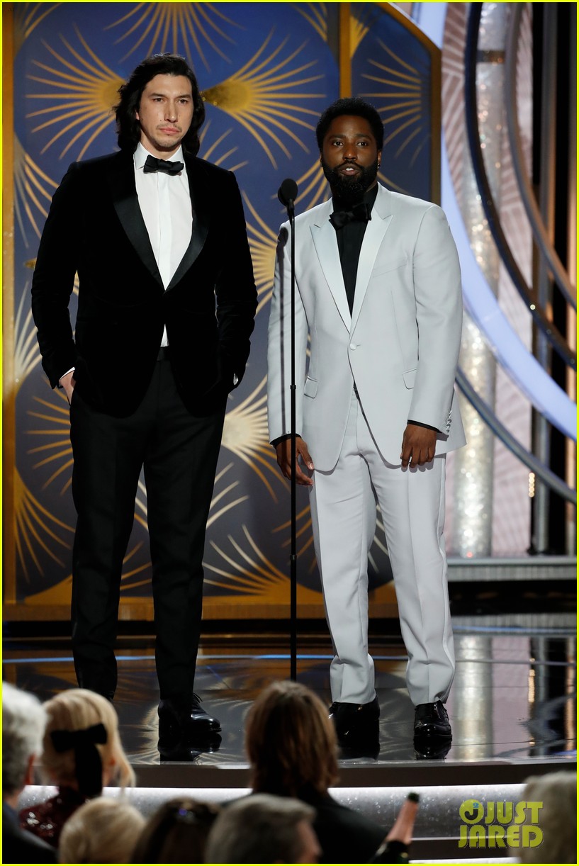 Adam Driver & John David Washington Rep 'BlacKkKlansman' at Golden