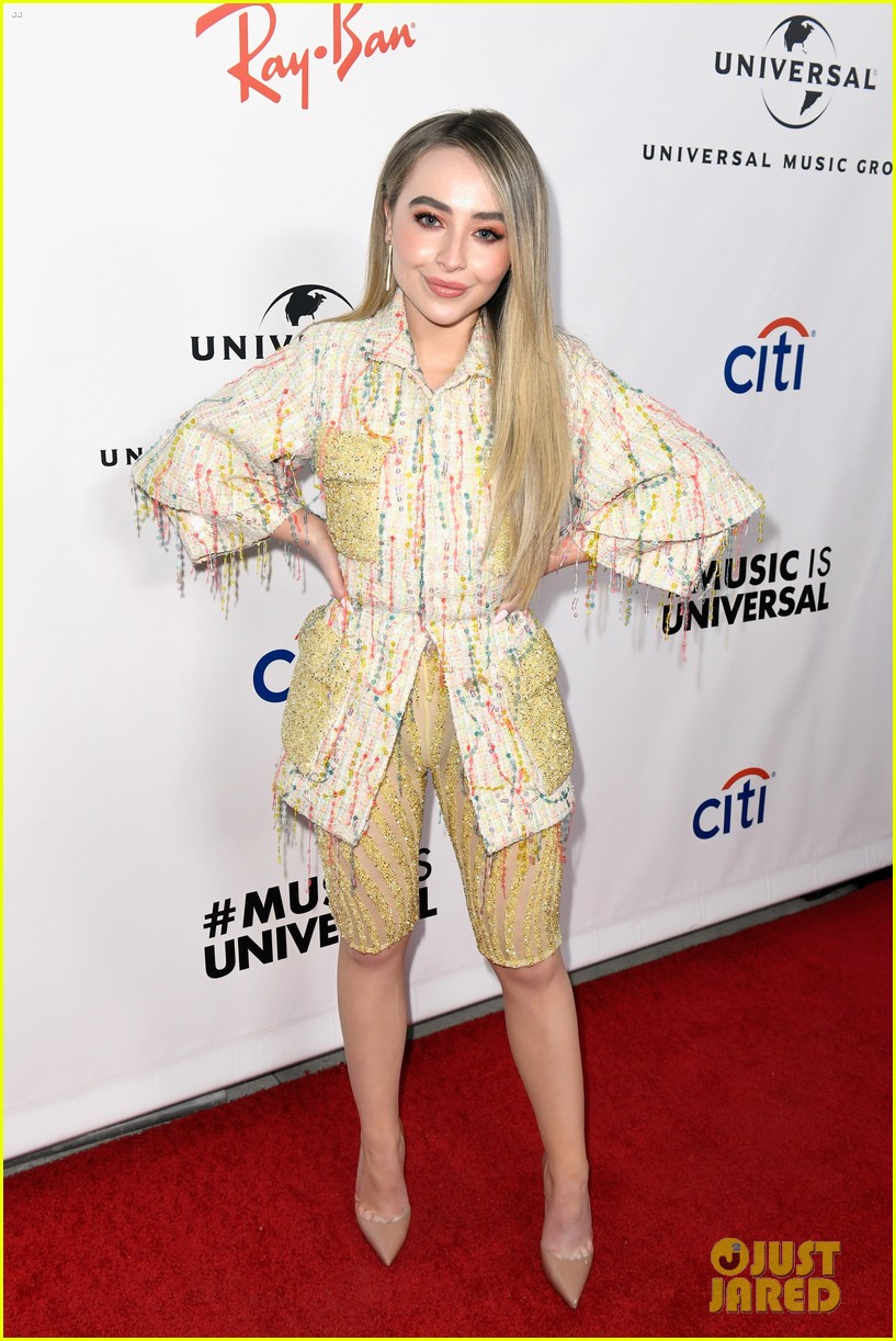 Sabrina Carpenter Glows in Yellow at Universal Music Group's Grammys
