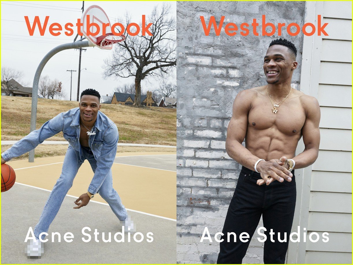 Shirtless Russell Westbrook Shows Off Chiseled Abs for Acne Studios