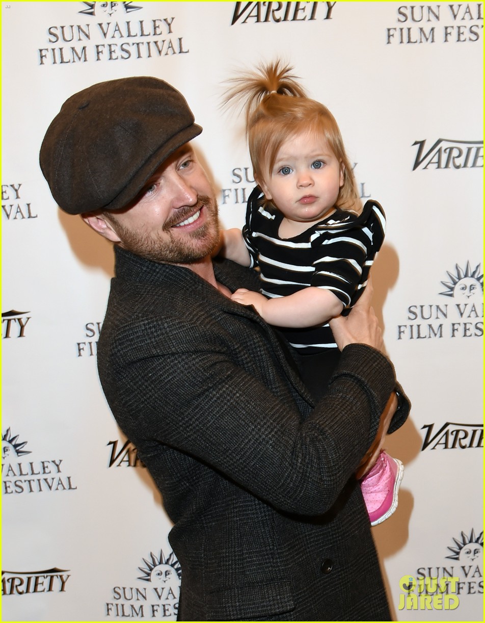 Aaron Paul Joined By Wife Lauren & Daughter Story at Sun Valley Film