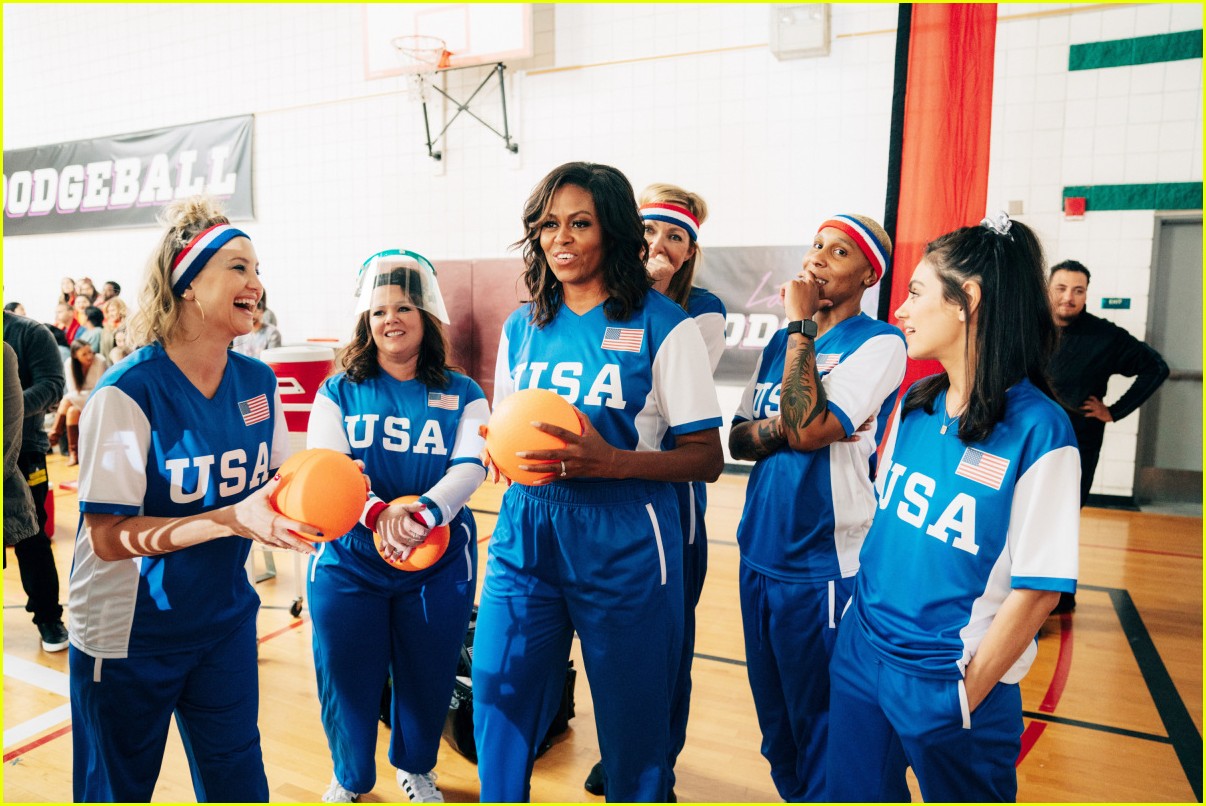 Michelle Obama & James Corden Face Off in a CelebrityFilled Dodgeball Match Watch Now! Photo