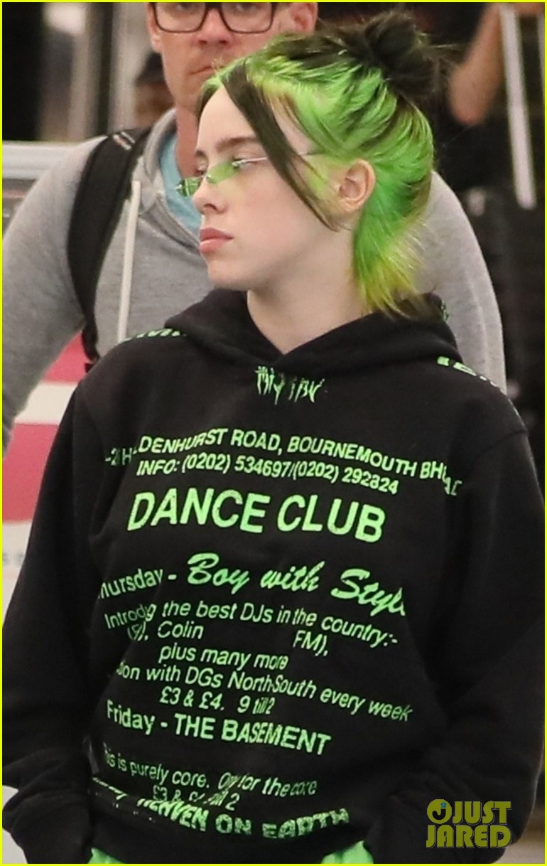Billie Eilish Shows Off Neon Green Hair At Lax Photo