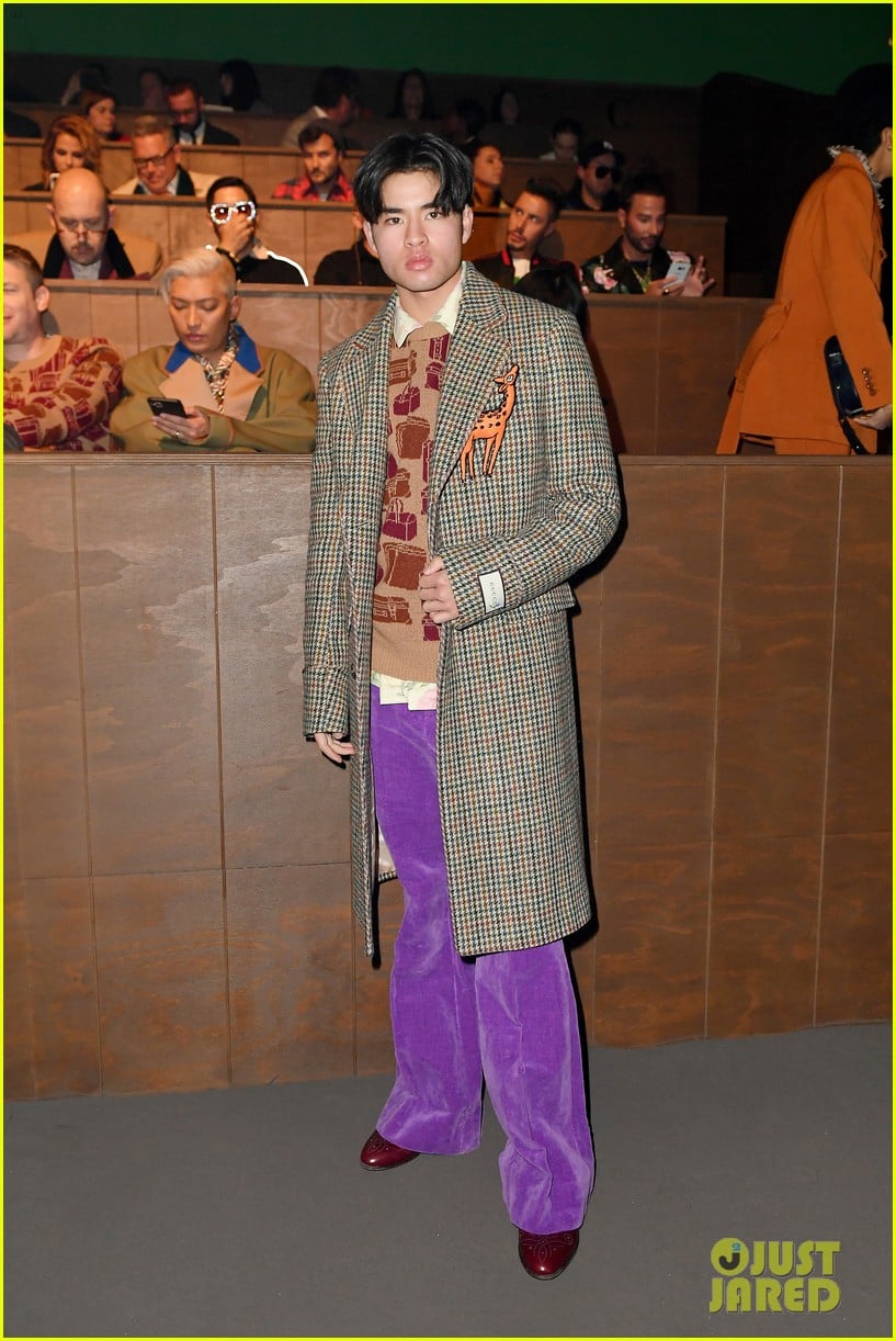 Jared Leto Rocks Colorful Outfit At Gucci Fashion Show In Milan Photo Chella Man Jared Leto Kelvin Harrison Jr Mark Ronson Tyler The Creator Pictures Just Jared
