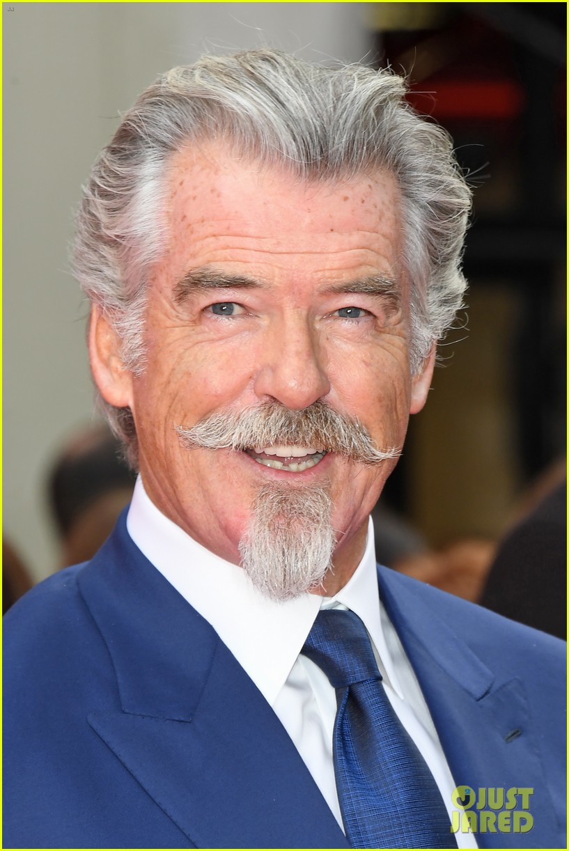Pierce Brosnan Rocks A Chin Puff & Handlebar Mustache For Princes Trust