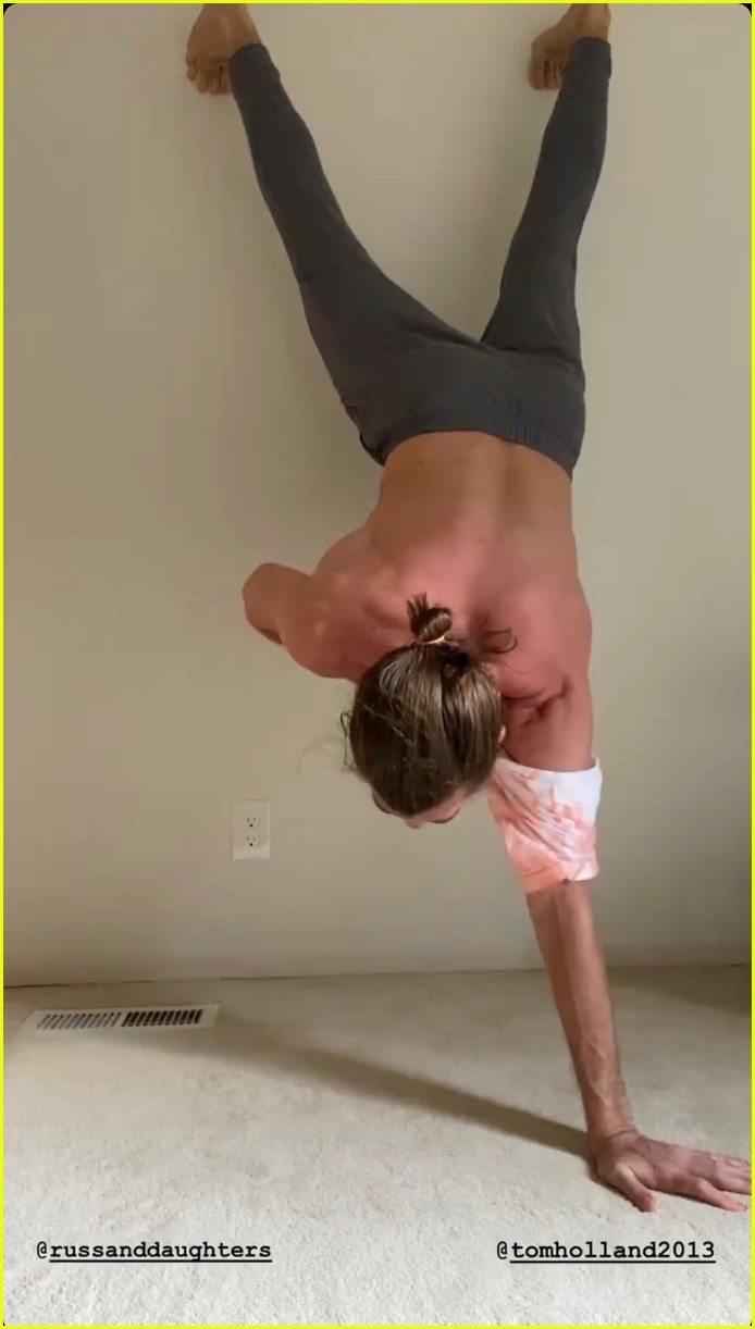 Jake Gyllenhaals shirtless handstand challenge video is 