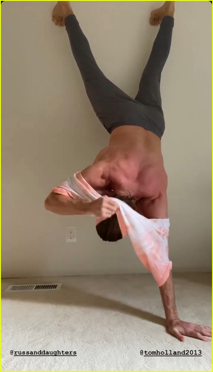 Jake Gyllenhaal Takes on Tom Hollands Handstand Challenge 
