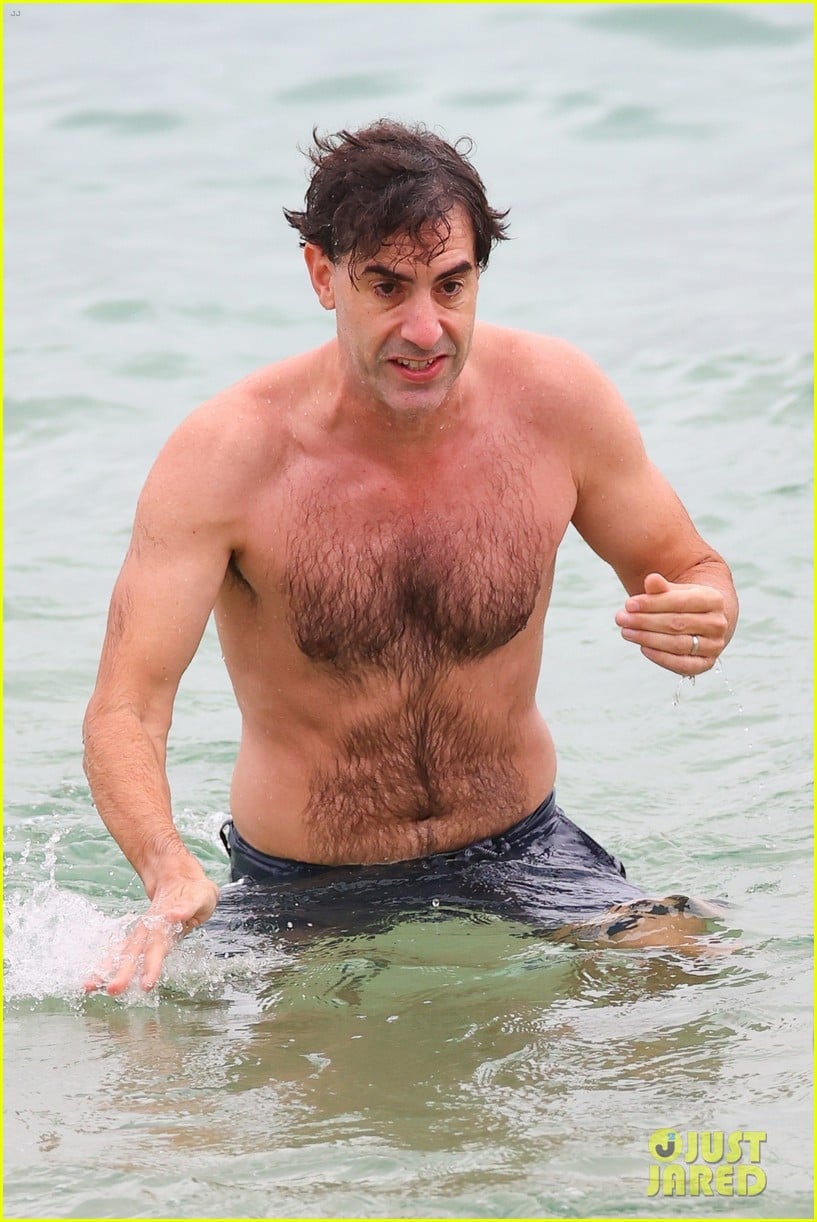 Sacha Baron Cohen Goes Shirtless for a Beach Day in Australia: Photo