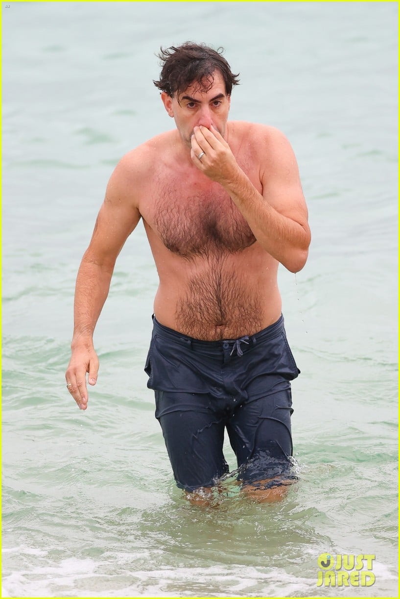 Sacha Baron Cohen Goes Shirtless for a Beach Day in Australia Photo 4528045 Sacha Baron Cohen