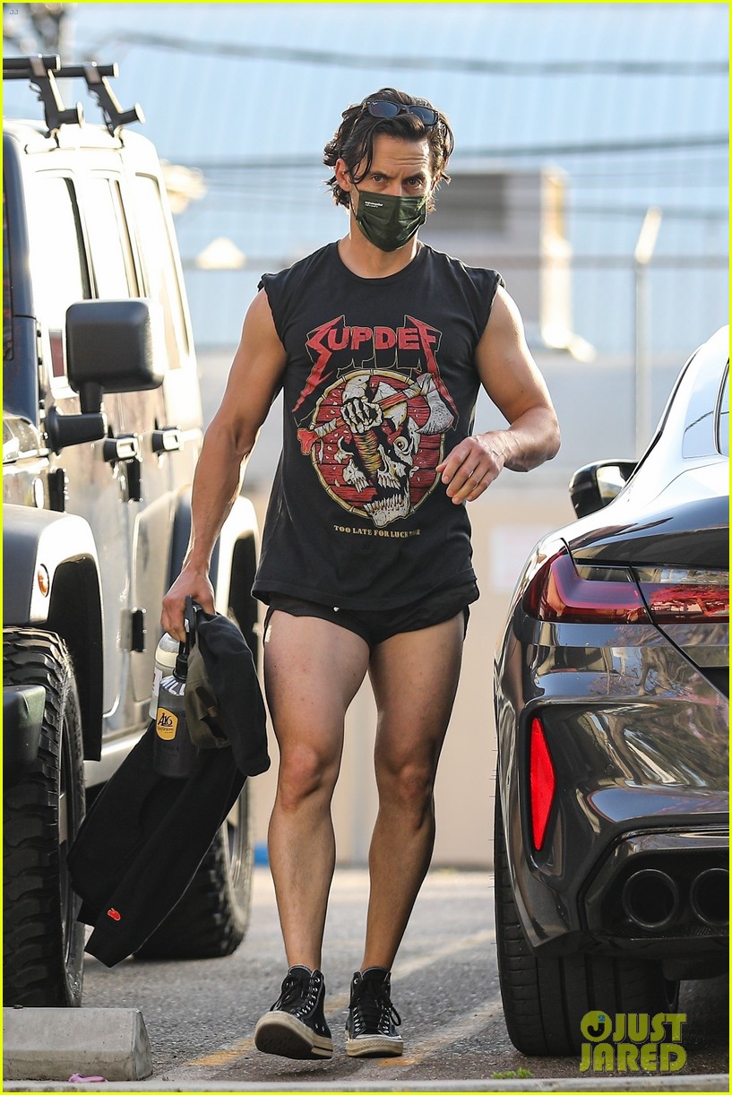 Milo Ventimiglia Flaunts His Muscular Legs in Short Shorts After a