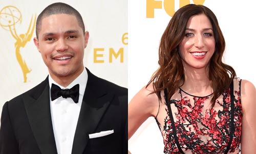 Trevor Noah & Chelsea Peretti Hit the Emmys Red Carpet 2015 | 2015 Emmy
