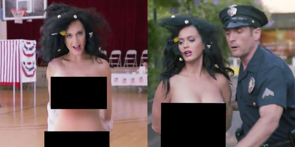 Katy Perry strips NAKED in new clip urging fans to vote at 