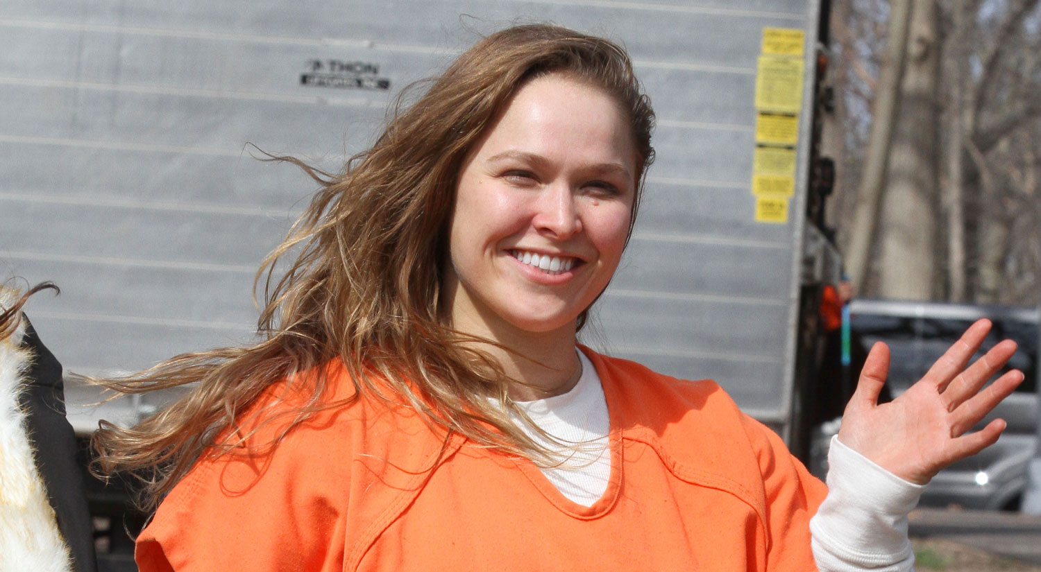 Ronda Rousey Wears a Prisoner Uniform on 'Blindspot' Set