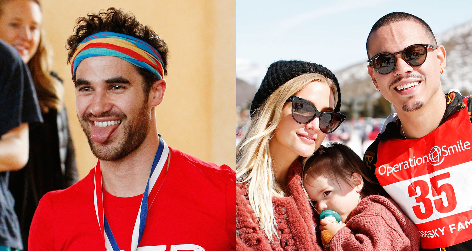 Darren Criss, Ashlee Simpson, & Evan Ross Go Skiing for Operation Smile Charity